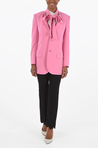 Blazer 2 Bottoni con Rever Tie Neck