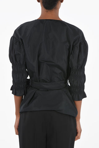 Blusa Monobottone a Portafoglio con Cintura