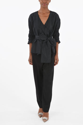 Blusa Monobottone a Portafoglio con Cintura