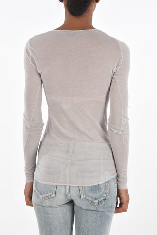 scoop neck Long Sleeves T-shirt