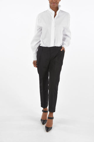 4 Pocket Silk Pants with Hidden Fastening