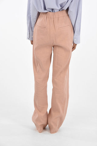 Single-pleated Linen Blend Palazzo Pants