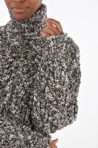 Turtleneck Aran Tweed Pullover