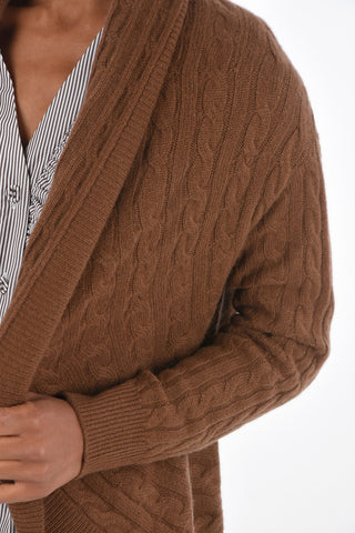 Cashmere Aran CORONA Cardigan with Shawl Collar