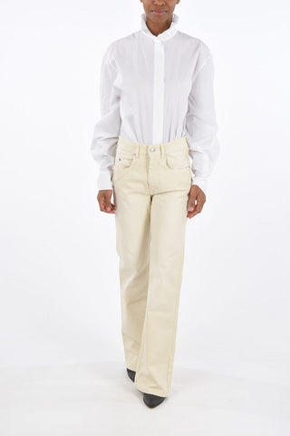 5 Pocket High-waisted Boot Cut Pants with Belt Loops