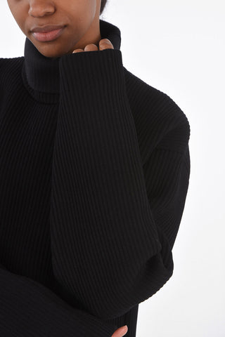ribbed turtleneck sweater