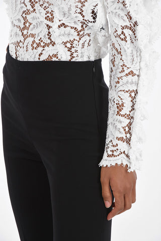 Pantaloni Cropped Flare con Fondo Smerlato