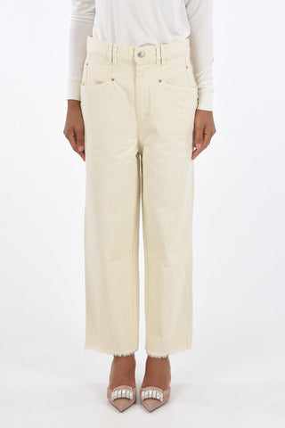 High-waisted WIDE LEG Denims with Raw Cut Edges