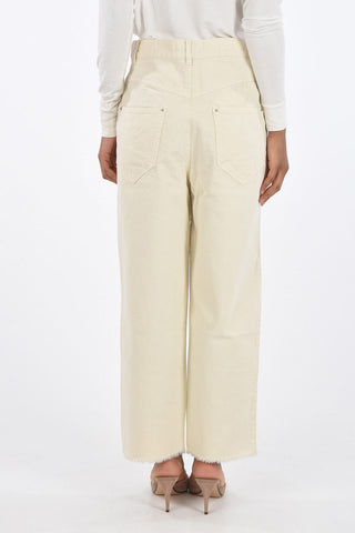 High-waisted WIDE LEG Denims with Raw Cut Edges