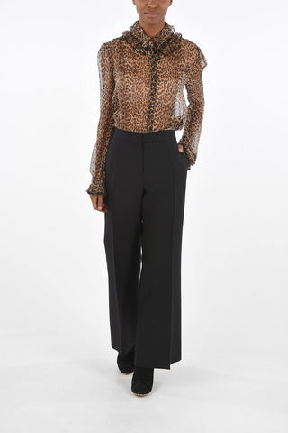 4 Pocket Wool and Silk Pants with Hidden Fastening