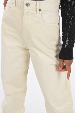 Jeans a Vita Alta 5 Tasche con Passanti