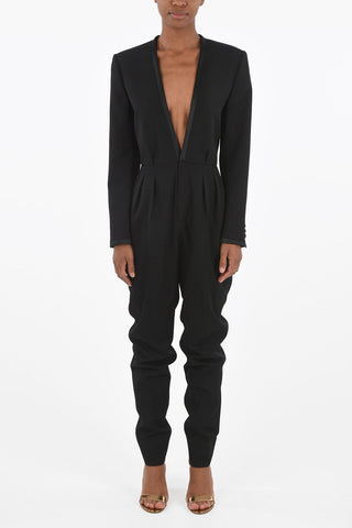 Double-pleated Silk-edged Virgin Wool Jumpsuit