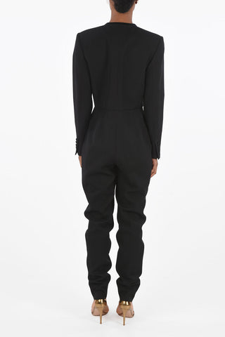 Double-pleated Silk-edged Virgin Wool Jumpsuit