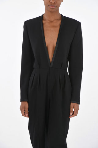 Double-pleated Silk-edged Virgin Wool Jumpsuit