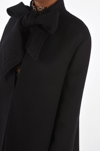 Cappotto Tie Neck Sfoderato con Tasche a Filo