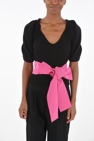 Peasant 3/4-sleeved Sweater with Belt