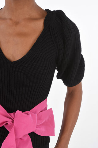 Peasant 3/4-sleeved Sweater with Belt