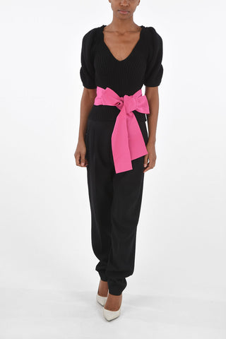 Peasant 3/4-sleeved Sweater with Belt