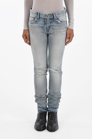 vintage effect Mid-rise waist jeans