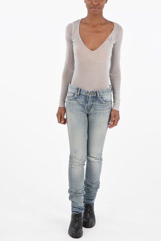 vintage effect Mid-rise waist jeans