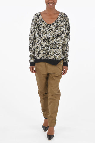 Crew Neck Animalier Patterned Sweater