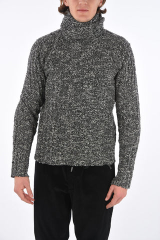 Ribbed Pullover with Extra-long Turtleneck