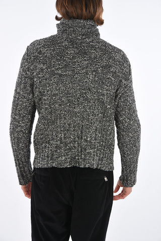 Ribbed Pullover with Extra-long Turtleneck