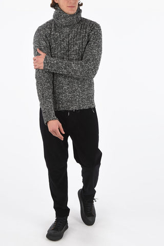 Ribbed Pullover with Extra-long Turtleneck