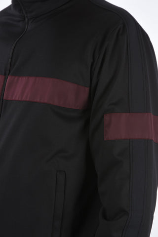 2 Pocket Sweatshirt with Front Zip and Contrasting Bands