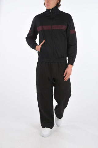 2 Pocket Sweatshirt with Front Zip and Contrasting Bands