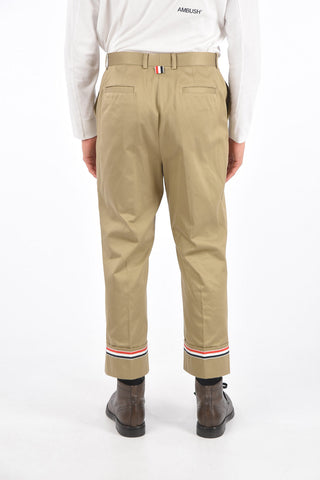 Cotton Twill Pants with Cuffed Hem