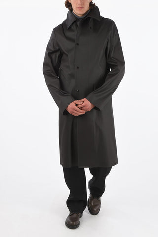 Coated Cotton Overcoat with Hood