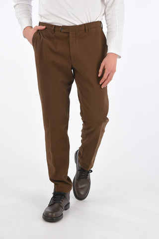 Pantaloni Regular in Cotone Tinto in Capo con Passanti