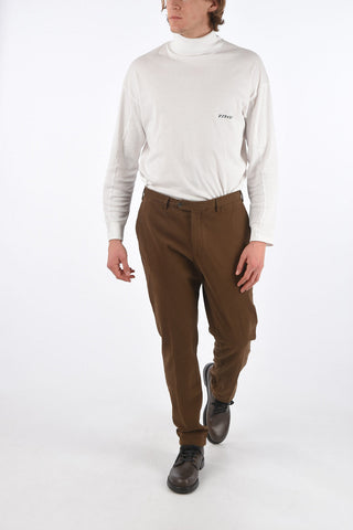 Pantaloni Regular in Cotone Tinto in Capo con Passanti