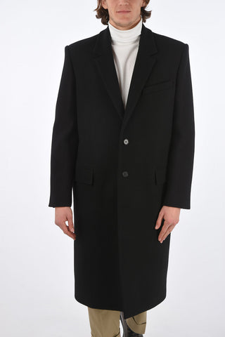 Single-breasted Wool Blend Coat