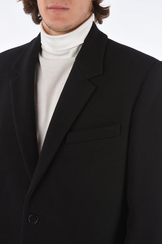 Single-breasted Wool Blend Coat