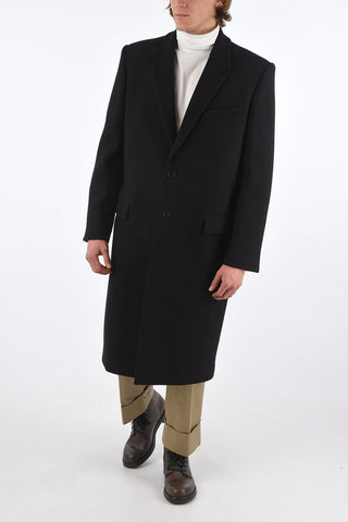 Single-breasted Wool Blend Coat