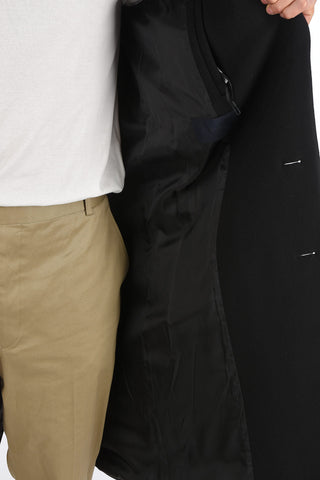 Single-breasted Wool Blend Coat