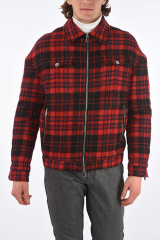 Checked Wool Bomber