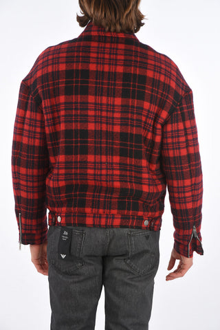 Checked Wool Bomber
