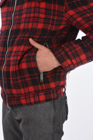 Checked Wool Bomber
