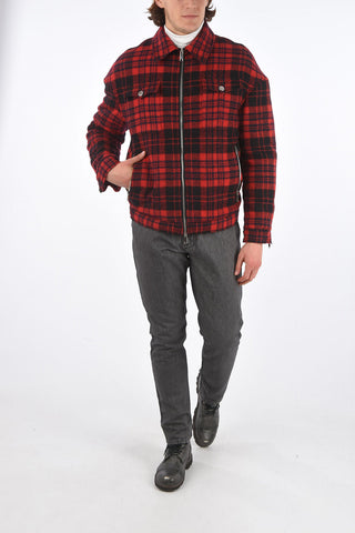 Checked Wool Bomber