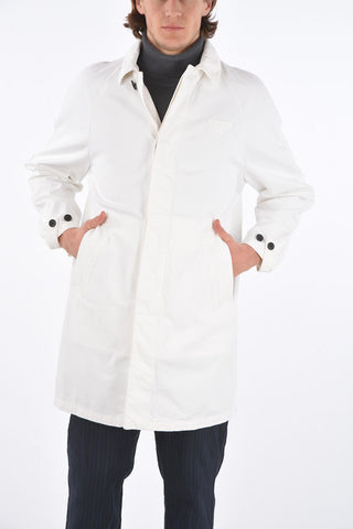 Cappotto in Denim Sfoderato con Tasche a Filo