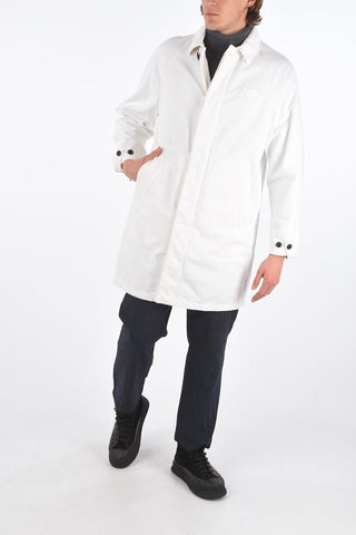 Cappotto in Denim Sfoderato con Tasche a Filo
