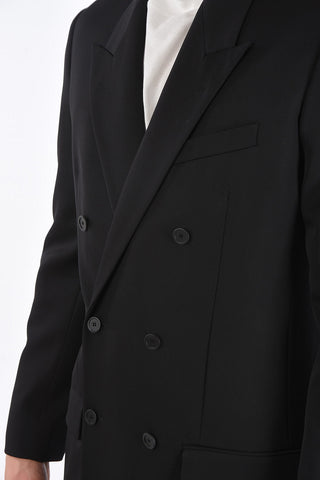 Peak Lapel Double Breasted Overcoat