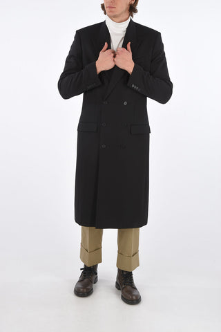 Peak Lapel Double Breasted Overcoat