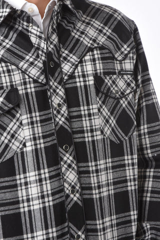 Camicia Western in Lana a Quadri Madras