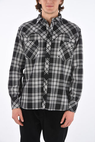 Camicia Western in Lana a Quadri Madras