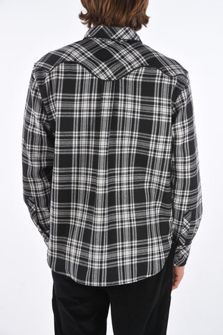 Camicia Western in Lana a Quadri Madras
