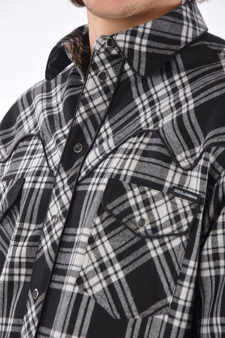 Camicia Western in Lana a Quadri Madras